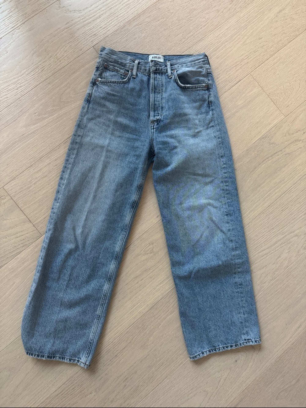 Agolde Women’s Straight Jeans in Faded Blue